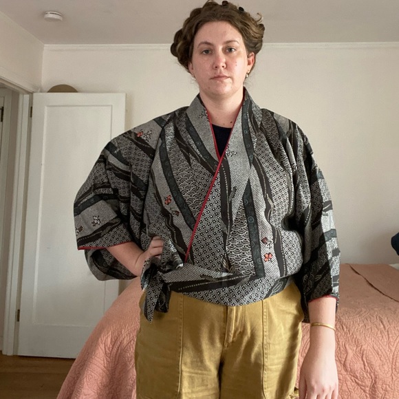 Vintage Tops - Vintage Cropped Kimono